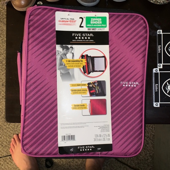 Five Star Office Zipper Binder Brand New With Original Tags